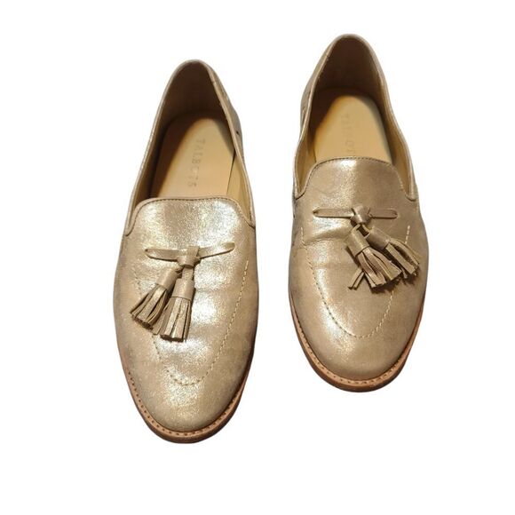 Talbots Metallic Gold Suede Leighton Tassled Loafer 8.5 - Picture 3 of 9